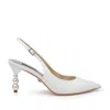 Badgley Mischka Collection Beatrix Slingback Pointed Toe Pump In White