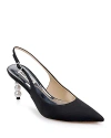 Badgley Mischka Collection Beatrix Slingback Pointed Toe Pump In Black Crepe
