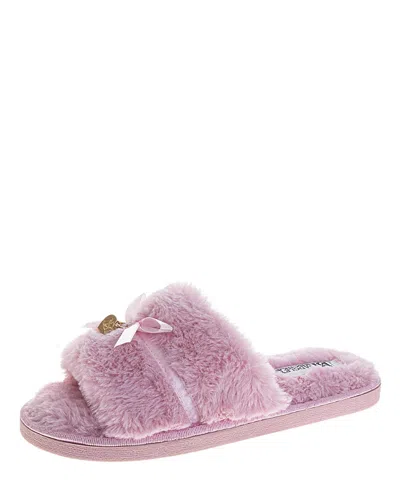 Badgley Mischka Womens Classic Logo Slippers In Pink
