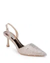 Badgley Mischka Collection Brenna Slingback Pointed Toe Pump In Nude Satin