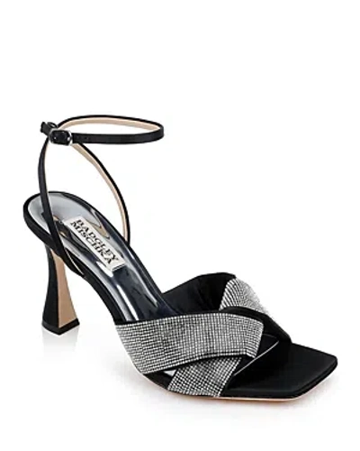 Badgley Mischka Women's Brinlee Strappy High Heel Sandals In Black Satin