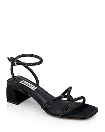 Badgley Mischka Collection Brisa Ankle Strap Sandal In Black Satin