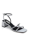 Badgley Mischka Collection Brisa Ankle Strap Sandal In Silver Satin