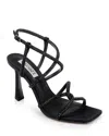 Badgley Mischka Women's Brooke Strappy High Heel Sandals In Black Satin