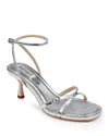 Badgley Mischka Collection Brynna Ankle Strap Sandal In Silver Leather