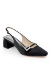 Badgley Mischka Collection Buena Slingback Pump In Black Satin
