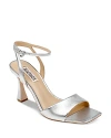 Badgley Mischka Women's Cady Square Toe High Heel Sandals In Silver Leather