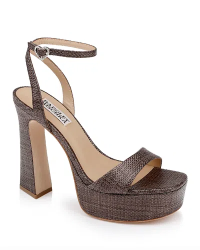 Badgley Mischka Women's Caia Square Toe High Heel Platform Sandals In Brown
