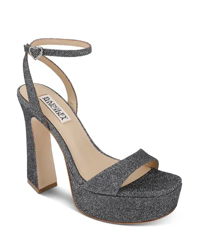 BADGLEY MISCHKA WOMEN'S CAIA SQUARE TOE HIGH HEEL PLATFORM SANDALS