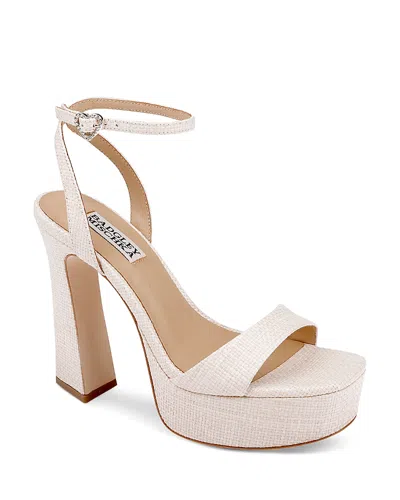 Badgley Mischka Women's Caia Square Toe High Heel Platform Sandals In Neutral
