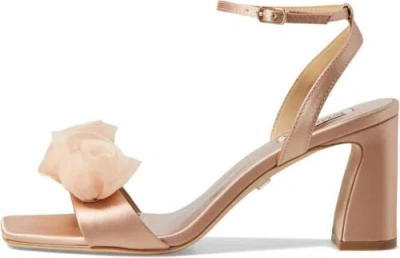 Pre-owned Badgley Mischka Women's Carli Heeled Sandal In Blush Nude