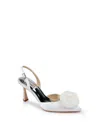 Badgley Mischka Collection Blaire Pointed Toe Pump In White Satin