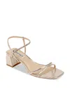 Badgley Mischka Carlota Metallic Embossed Ankle-strap Sandals In Gold