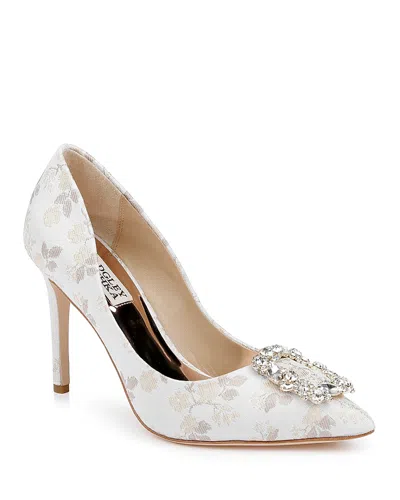 BADGLEY MISCHKA WOMEN'S CHER CRYSTAL BUCKLE PUMPS