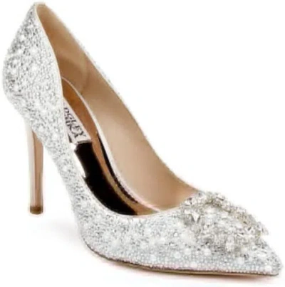 Pre-owned Badgley Mischka Women's Cher Ii Pump In Silver Glitter