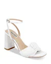 Badgley Mischka Collection Dafne Ankle Strap Sandal In White Satin
