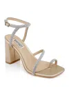 Badgley Mischka Collection Dalilah Ankle Strap Toe Loop Sandal In Gold Leather