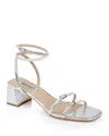 Badgley Mischka Collection Dania Ankle Strap Sandal In Silver Lizard