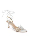 Badgley Mischka Collection Darlyn Ankle Wrap Sandal In White Leather