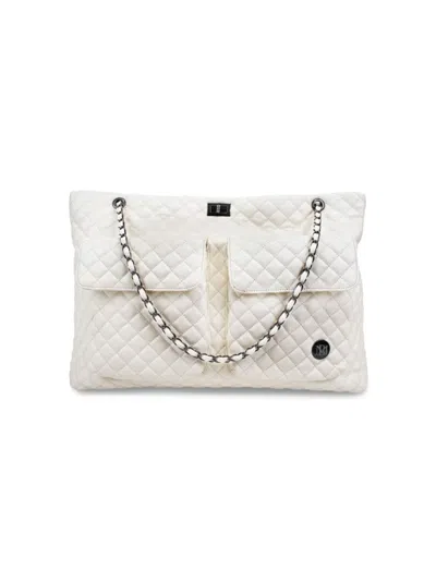 Badgley Mischka Kids' Women's Diana Quilted Weekender Bag In Light Beige