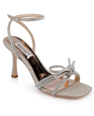 BADGLEY MISCHKA WOMEN'S EFFIE RHINESTONE BOW EVENING SANDALS