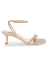 Badgley Mischka Women's Embellished Metallic Sandals In Pale Gold