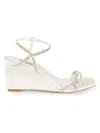 Badgley Mischka Women's Embellished Wedge Sandals In White