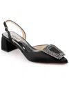 Badgley Mischka Emmie Slingback Pointed Toe Pump In Black Satin