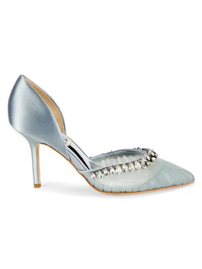 Badgley Mischka Everley 89Mm Embellished D'Orsay Pumps in White | Lyst