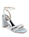 Badgley Mischka Feisty Ankle Strap Sandal In Mist Satin