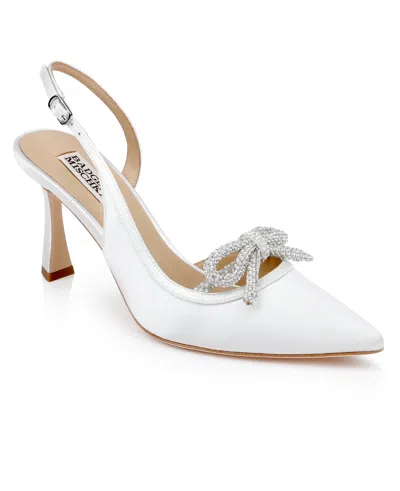 Badgley Mischka Women's Georgie Bow Pointed Toe Pumps In White