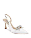 Badgley Mischka Georgie Pointed Slingback Pumps In White