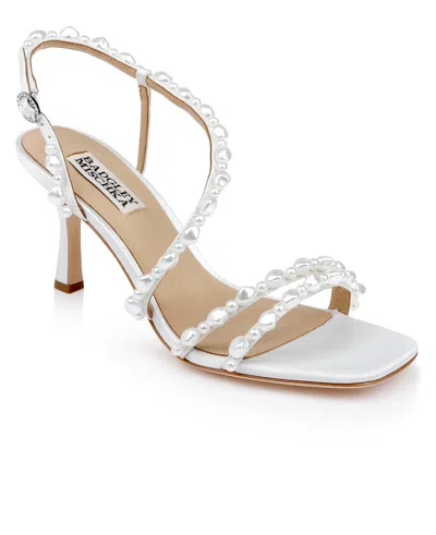 Badgley Mischka Women's Gretta Square Toe Dress Sandals In White