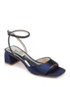 Badgley Mischka Infinity Ankle Strap Sandal In Midnight Satin