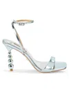 Badgley Mischka Women's Ivette Ankle Strap Sculptural Heel Sandals In Mint