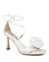 Badgley Mischka Collection Janelle Ankle Wrap Sandal In White Satin