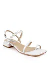 Badgley Mischka Collection Joelle Slingback Sandal In White Leather