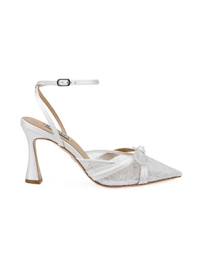 Badgley Mischka Women's Josie 85mm Satin Pumps In White