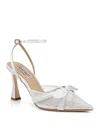 Badgley Mischka Women's Josie Pointed Pumps In White Satin