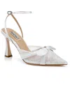 Badgley Mischka Collection Josie Ankle Strap Pointed Toe Pump In White