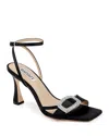 Badgley Mischka Collection Judith Ankle Strap Sandal In Black Satin
