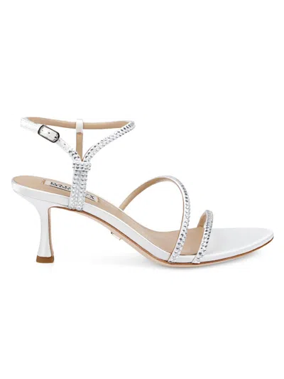 Badgley Mischka Collection Julianna Ankle Strap Sandal In White Satin