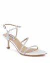 Badgley Mischka Collection Julianna Ankle Strap Sandal In White Satin