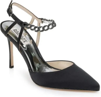 Pre-owned Badgley Mischka Women's Kailani Pump In Black Satin