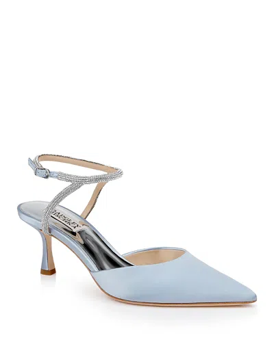 BADGLEY MISCHKA WOMEN'S KAMILAH POINTED ANKLE STRAP HIGH HEEL SANDALS
