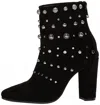 Badgley Mischka Women's Kurt Studs Embellished Suede Leather Ankle Booties In Black In Black