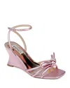 Badgley Mischka Women's Luciana Ankle Strap Wedge Sandals In Pink