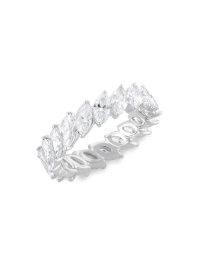 Badgley Mischka Women's Marquise Eternity 14k White Gold & 4 Tcw Lab-grown Diamond Eternity Ring