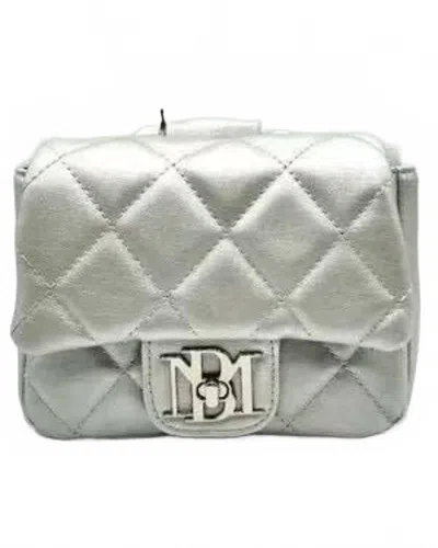 Badgley Mischka Women's Mini Faux Vegan Leather Pearl Embellished Top Handle Bag In Metallic Grey In Multi