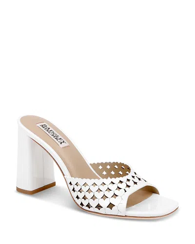 Badgley Mischka Omni Laser-cut Heart Sandal In White